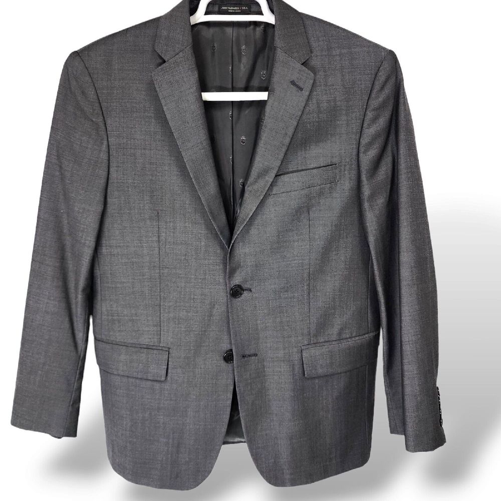 JOHN VARVATOS USA Men Wool, Two Button, Dual Vent, Black 40R Blazer Suit Jacket